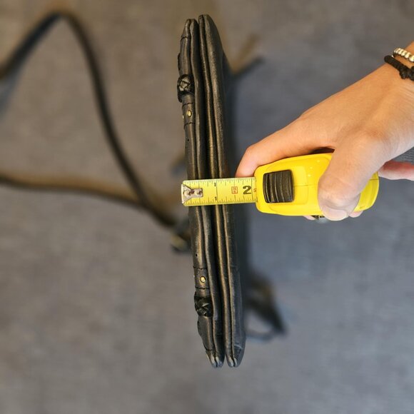 Lucky Brand Black Leather Studded Crossbody Bag with Adjustable Removable Strap - Picture 13 of 15